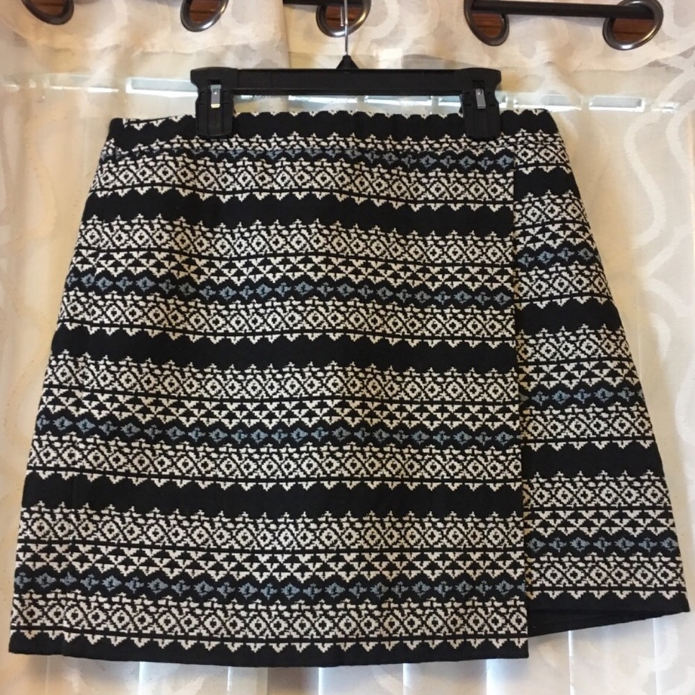 LOFT faux wrap Aztec print skirt